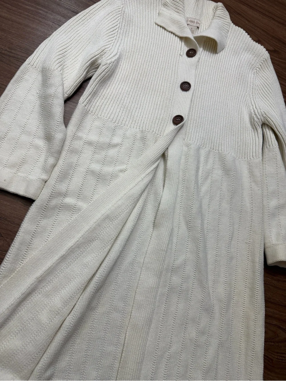 Cozy Ivory Long Button-Front Cardigan Sweater